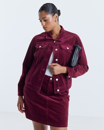 Burgundy Cord Mini Skirt