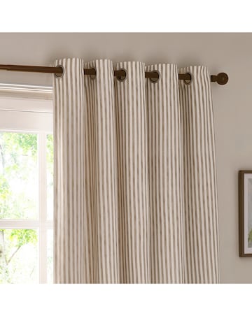 Yard Hebden Striped 100% Cotton Eyelet Lined Curtains