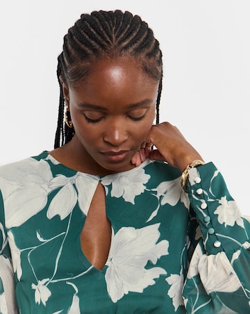 Joanna Hope Long Sleeve Maxi Dress With Keyhole