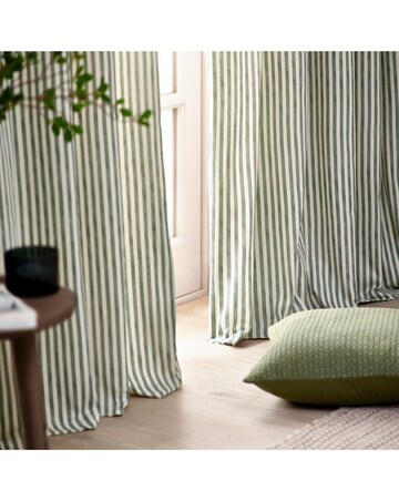 Yard Hebden Striped 100% Cotton Eyelet Lined Curtains
