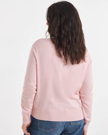 Eversoft Pink Crew Neck Cardigan
