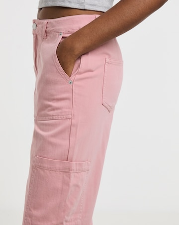 Simply Be Pink Cargo Jeans