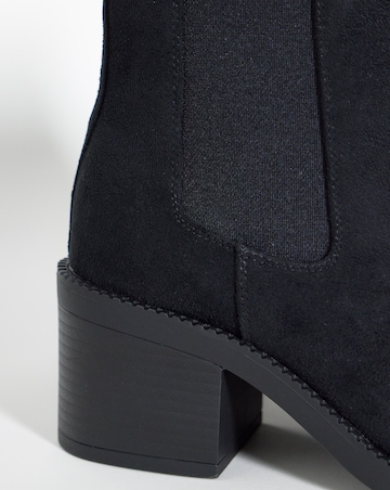 Aisha Block Heel Chelsea Ankle Boots - Wide Fit (E)
