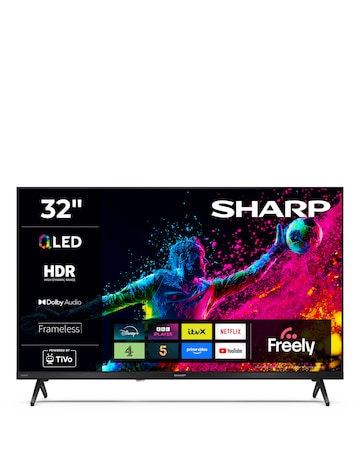 Sharp 1T-C32HE3245KB 32in QLED HD Ready Smart TiVo LED TV with Freely