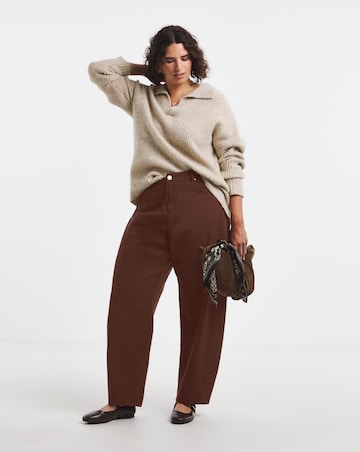 Toffee Tapered Barrel Leg Jeans