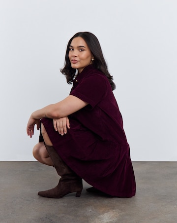 Burgundy Cord Mod Dress