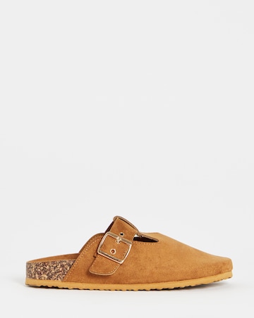 Valetta Buckle Closed Toe Cut Out Mules - Wide Fit (E)