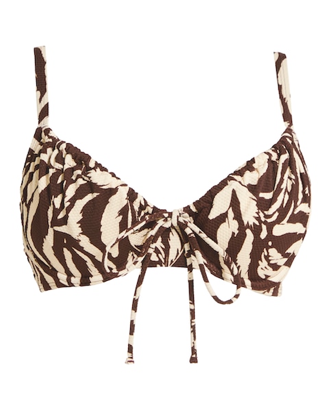 Palm Print Underwired Bikini Top