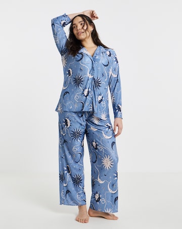 Pretty Secrets Celestial Button Through Plisse Pyjama Set