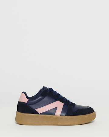 Rumba Leather Retro Lace up Trainer - Extra Wide Fit (EEE)