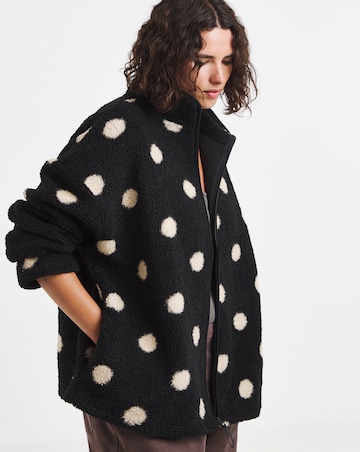 Simply Be Mono Spot Zip Through Jacket