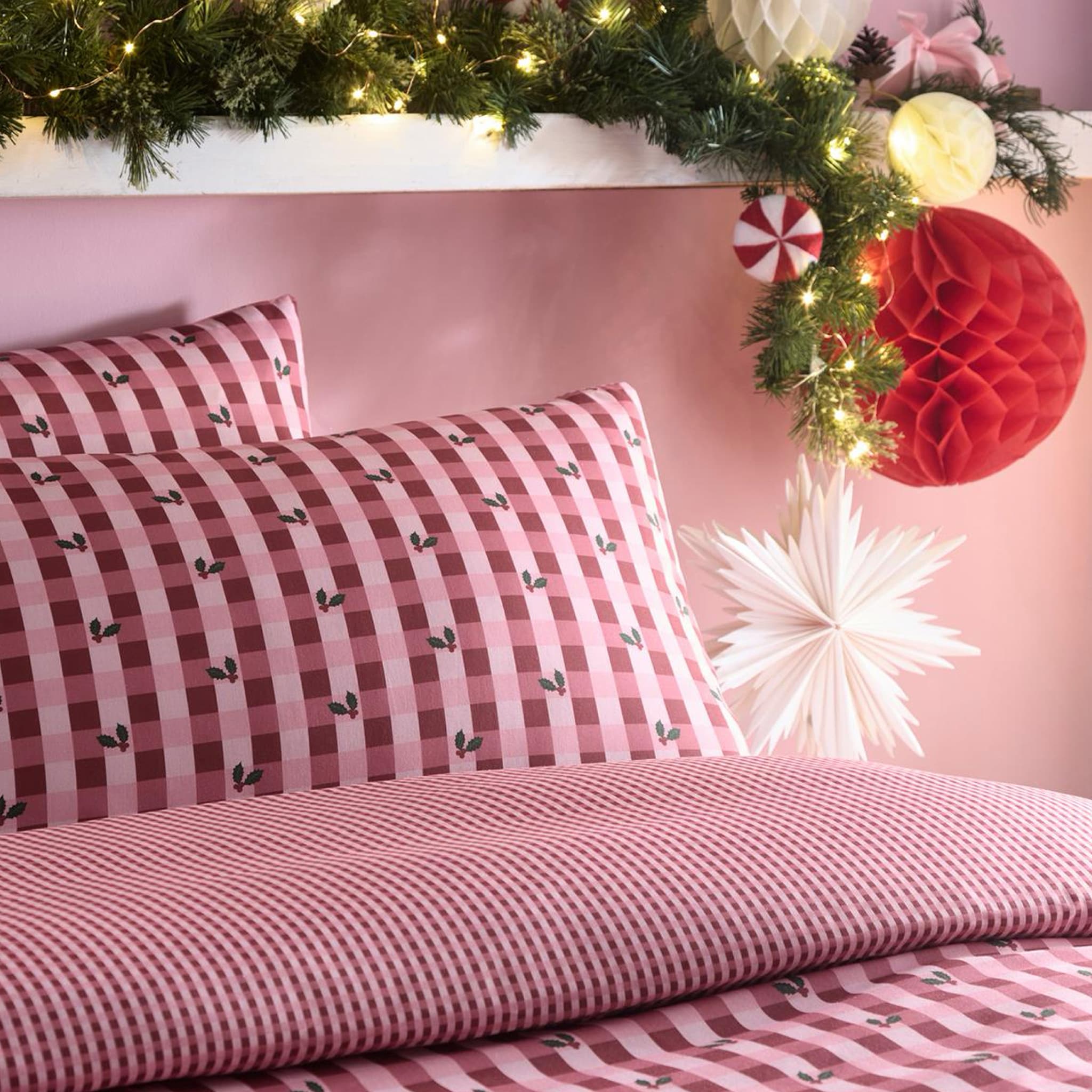 Fusion Holly Gingham Duvet Cover Set is pictured.