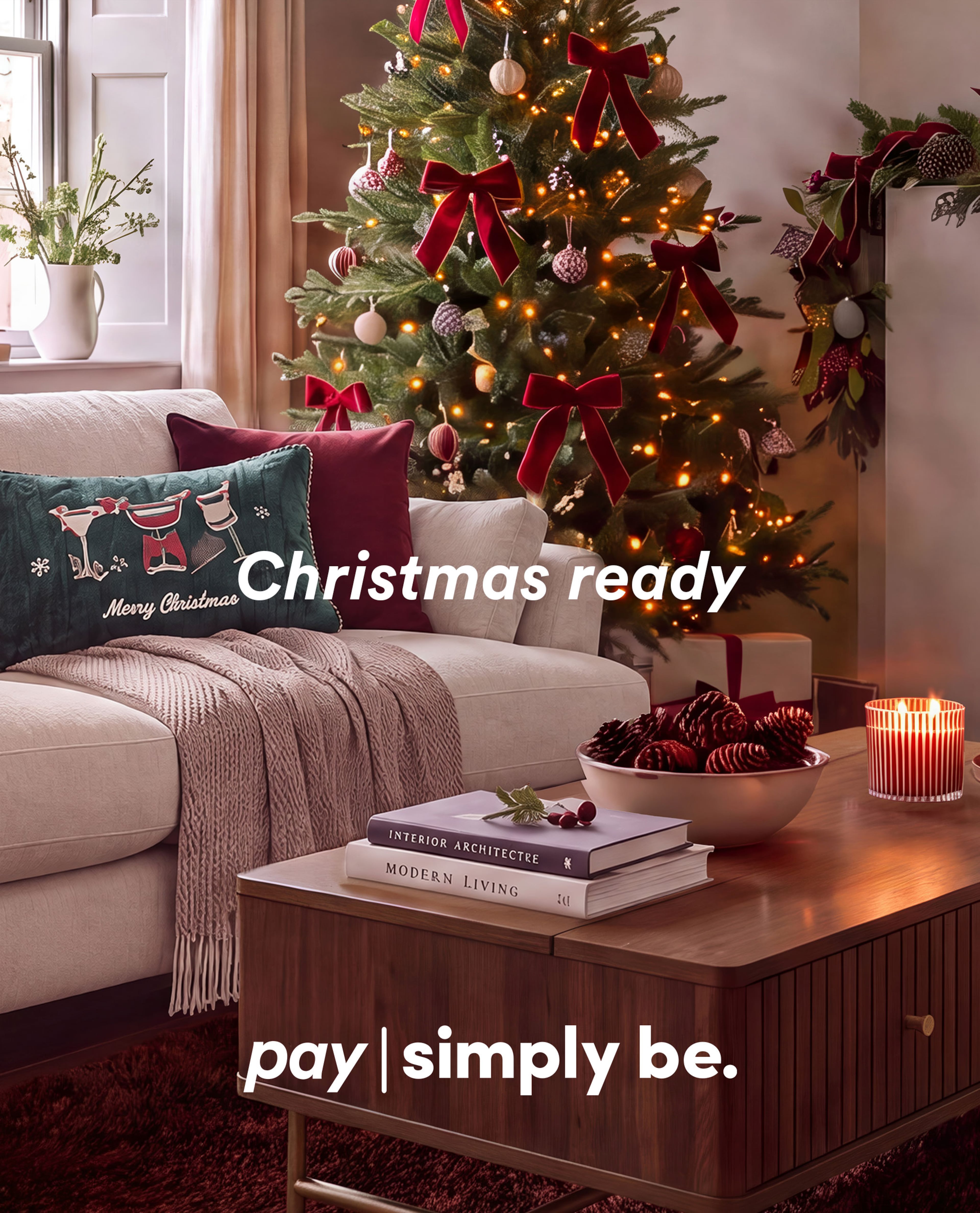 christmas room setting with props