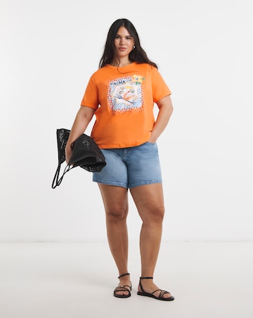 Simply Be Yellow Palma Graphic T-Shirt