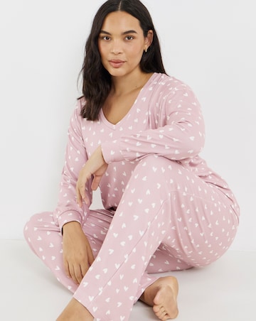 Pretty Secrets Heart Print Soft Knit Lounge Set