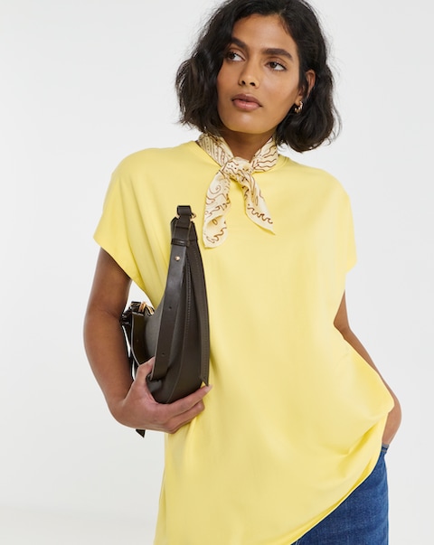 Simply Be Yellow Slouchy Dip Back T-Shirt