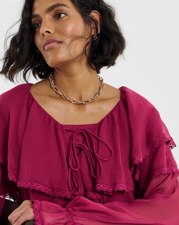 Simply Be Mulberry Frill Collar Blouse