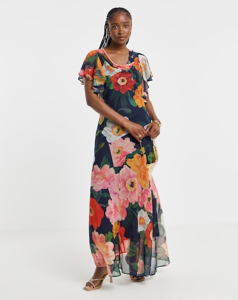 Hope & Ivy Jean Cowl Neck Maxi Dress