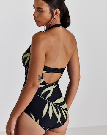 Figleaves Tailor Twist Halter Tummy Control Swimsuit