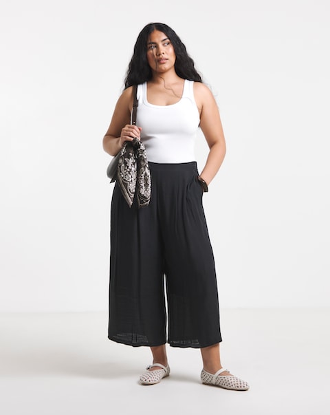 Black Extreme Palazzo Culotte