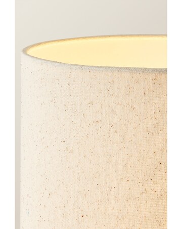 ValueLights Wyatt Wood Bobble Floor Lamp With Tall Linen Shade