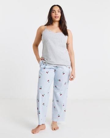 Pretty Secrets (2 Pack) Pyjama Sleep Vest Tops Black/Grey Marl