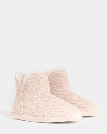 Laurel Knitted Bootie Slippers - Extra Wide Fit (EEE)