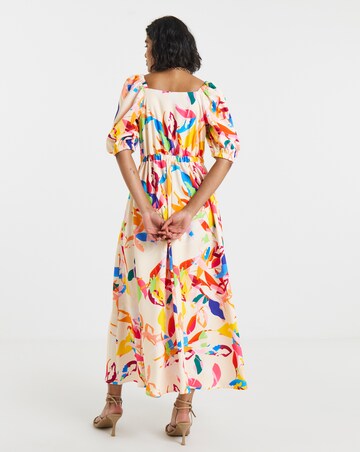 Twisted Wunder Crepe Tropical Midaxi Dress