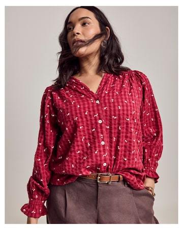 Julipa Button Down Check Blouse