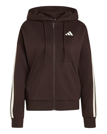 adidas 3 Stripe Fleece Full Zip Hoodie