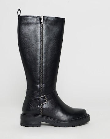 Sherry Zip Detail Knee High Boots - Wide Fit (E) & Curvy Calf