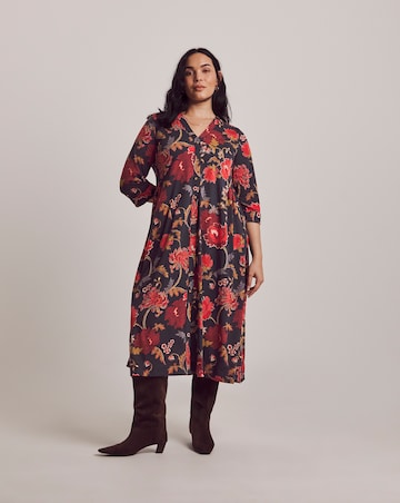 Julipa Printed Button Down Jersey Midi Dress