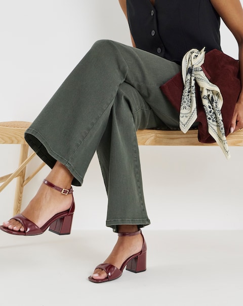 Coco Barely There Block Heel Sandals - Wide Fit (E)