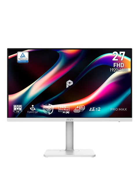 MSI PRO MAX 271PHW 27in FHD 144Hz 4ms IPS Adaptive-Sync Monitor - White