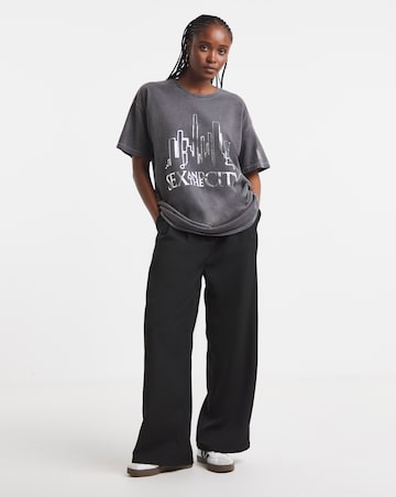 Simply Be Washed Grey Sex & The City Foil License T-Shirt