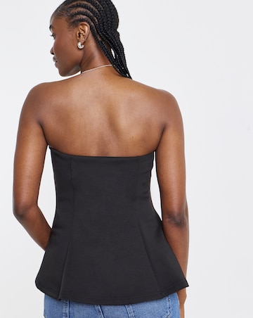 Black Fit and Flare Bandeau Top