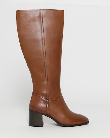 Nessa Leather Heel Knee High Boots - Extra Wide Fit (EEE) & Super Curvy Calf