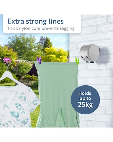 Minky SureGrip 30m Retractable Clothes Line & 48 Pack of Pegs