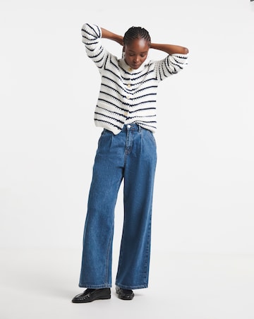 Simply Be Stripe Crew Neck Cardigan