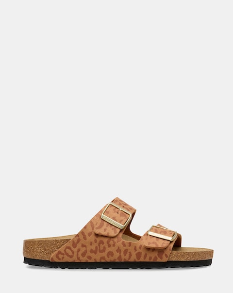 Birkenstock Arizona Leo Pecan Foil Print Sandals - Standard Fit (D)