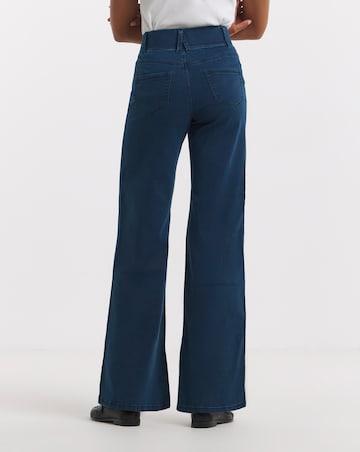Indigo Stretch Wide Leg Pull On Jeggings