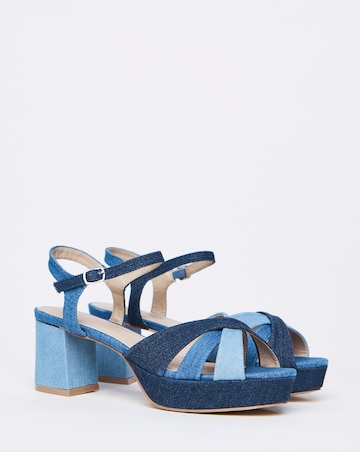 Francine Strap Detail Block Heel Platform Sandal - Wide Fit (EEE)