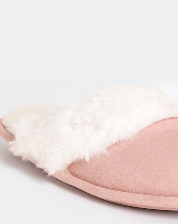 Elyse Faux Fur Mule Slippers - Wide Fit (E)