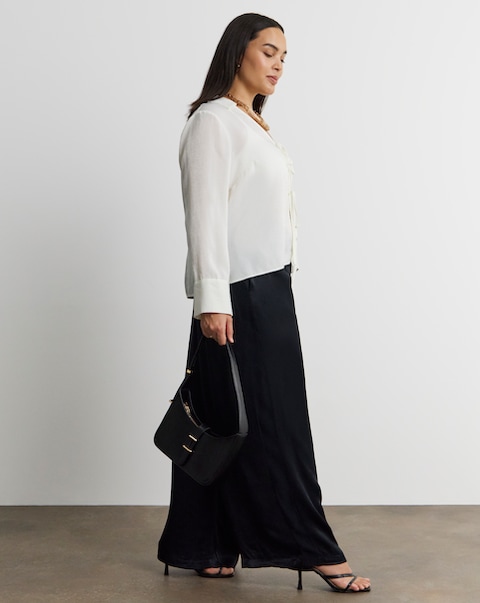 Joanna Hope Hammered Satin Wide Leg Trousers