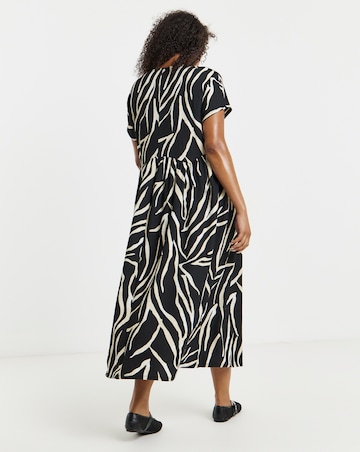 Simply Be Mono Zebra Print Waffle Midi Dress