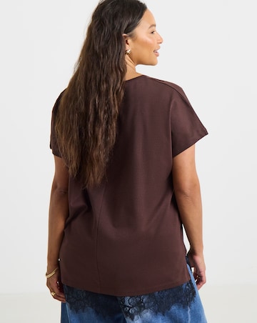 Simply Be Black And Brown Lace 2 in 1 T-Shirt
