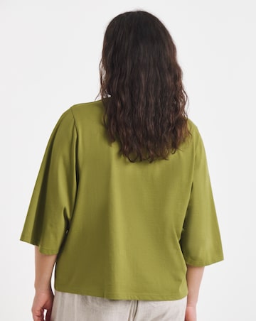 Simply Be Olive Kimono Sleeve T-Shirt