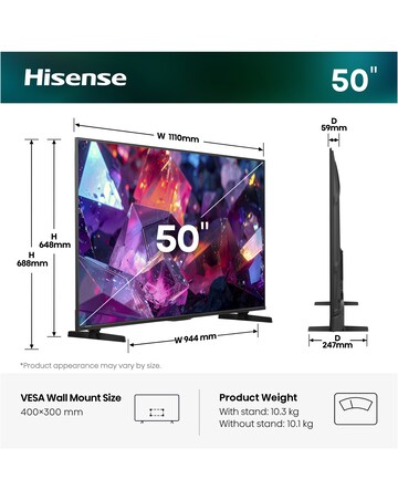Hisense 50E78STUK PRO 50in QLED 4K Ultra HD Smart Gaming TV