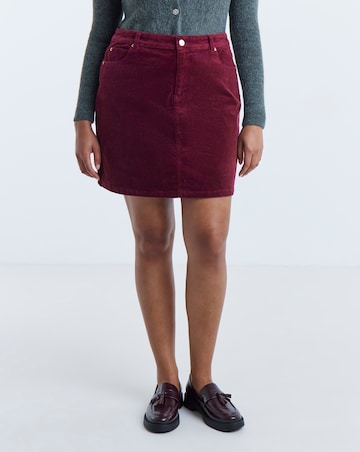 Burgundy Cord Mini Skirt
