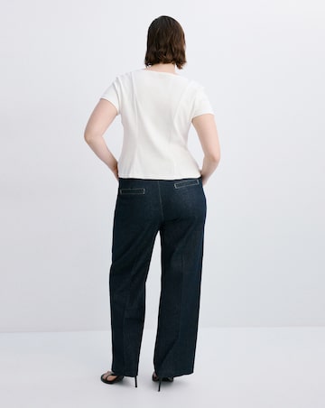 Mango Wide-Leg Jeans With Side Buttons
